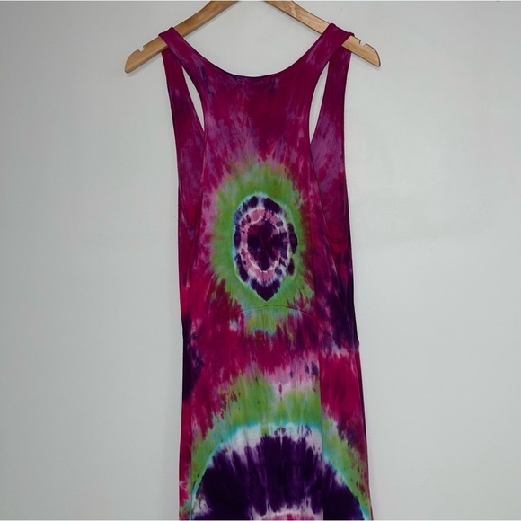 QED‎ London Tie-Dye Dress Size  Small Multicolour Pink High-Low Cut Maxi Tank - Picture 5 of 7